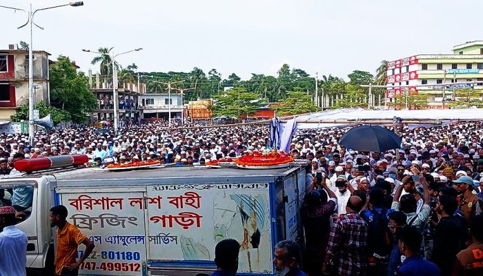 তোফায়েল আহমেদের দাফন সম্পন্ন, ভোলায় শোকের ছায়া